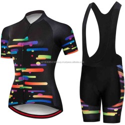 Cycling Jersey Sets Bib Shorts Summer Bike Clothing Bicycle Clothes Sublimated Cycling Uniforms For Women