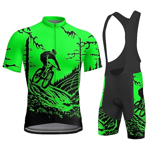 Cycling Zipper Cycling Bike Uniform Clothing Quick Drying Bicycle Clothes Men&#39;s Short Uniform