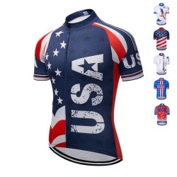 Wholesale Team Cycling Jersey Oem Custom Men Usa Ciclismo Bike Apparel Summer Cycle Jersey Cycling Uniforms