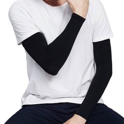 Bsci Plain Color Cycling Arm Wear Silk Fabric Over Sleeve Breathable Custom Logo Arm Sleeve