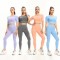 4 Piece Yoga Sets Gym Suits For Women Active Wear,Seamless Workout Bra + Short Sleeve Top + Shorts + Leggings Cycling Clothes