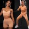 4 Piece Yoga Sets Gym Suits For Women Active Wear,Seamless Workout Bra + Short Sleeve Top + Shorts + Leggings Cycling Clothes