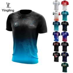 Yingling Oem Sublimated Marathon T Shirt Custom Micro Fiber Colored Jersey Dry-fit Polyester Running Sublimation Shirt