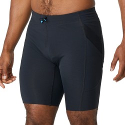 Drawstring Waist Four Way Stretch Running Sportswear Gym Fitness Half Tights Quick Dry Summer Breathable Compression Men&#39;s Short