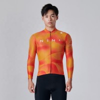 2025 New Spring Elite Orange Long Sleeve Cycling Jersey Aerodynamic Roupa De Ciclismo Cycling Clothing Set