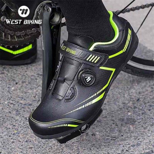 West Biking Cycling Booster Shoes Road Bike Mtb Non-lock Bicycle Shoes Cycling Sports Men Breathable Road Bike Bicycle Shoes