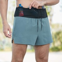 Sports Shorts Marathon Workout Gym Running Pants Double Layer Quick Dry Fitness Training Shorts With Zipper Waist Pocket