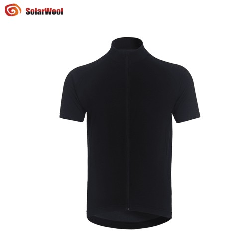 Solarwool Factory Custom Mens Short Sleeve Full Zip Merino Wool Cycling Jersey