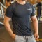 Mens Athletic Top Activewear Shirt Polyester Spandex Men Running Clothes Gym Lightweight Sports Elastic T Shirts