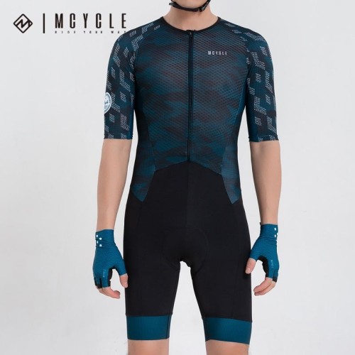 Mcycle Aero Dynamic Short Sleeve Cycling Skin Suit Men Breathable Speed Cycling Sportswear Printed Trisuit Summer Use Oem Supply
