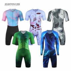 Custom Aero Short Sleeves Triathlon Race Men Italian Fabric Cycling Skin Suit Trisuit