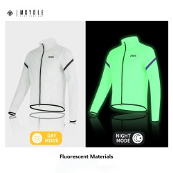Mcycle Soft Shell Full Sleeve Bicycle Clothing Night Fluorescence Windproof Cycling Trench Coat Sport Cycling Windbreaker Jacket