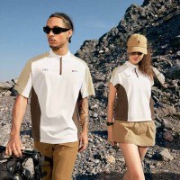 2025 New Design Cycling Zipper T-shirt Summer Cool Outdoor Sports Contrast Color Cut Short Sleeve For Men And Women