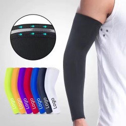 Custom Logo Breathable Sports Arm Sleeves Cycling Fishing Basketball Uv Protection Seamless Arm Sleeve