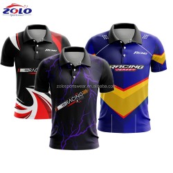 Mesh Windproof Motocross Racing Jersey For Men Breathable F1 Shirt Auto &amp; Motorcycling Racing Wear Car Custom Polo Racing Shirt