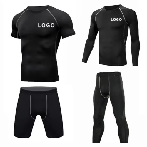 Custom Logo Men&#39;s Compression Shirt Short Long Sleeve Shirts Quick Dry Uv Protection Rash Guard Tops Gym Tight Wear For Bjj Mma