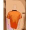 Heat Transfer Reflective Rectangle Film Orange Knitted Pique Safety Polo Shirt For Jogging Cycling