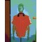 Heat Transfer Reflective Rectangle Film Orange Knitted Pique Safety Polo Shirt For Jogging Cycling