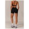 Custom Woman 2 Piece Workout Outfits Running Activewear Backless Sport Bra And High Waist Bike Shorts Yoga Sets For Women