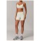 Custom Woman 2 Piece Workout Outfits Running Activewear Backless Sport Bra And High Waist Bike Shorts Yoga Sets For Women