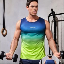 New Casual Outdoor Marathon Running Vest Suit Quick-drying Gradient Top Track Field Sports Sweat-absorbing Breathable Clothing