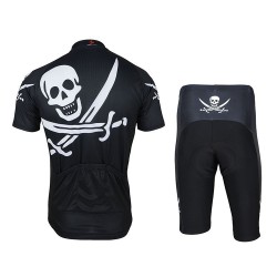 Custom Mens Skull Breathable Bicycle Suit Personalized Printing Short Sleeve Cycling Jersey Set