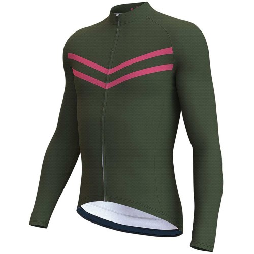 Wholesale Professional Men&#39;s Cycling Jerseys Custom Stand Collar Long Sleeve Bike Biking Shirts Quick Drying Breathable Tops
