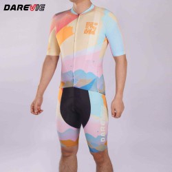 Darevie Professional Custom Wholesale Short Sleeves Trip Cycling Set Cycling Jersey Bicycle Wear Suit Bibs Shorts Men
