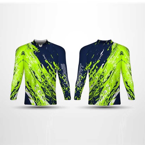 Sublimation Long Sleeve Racing Jersey Custom Design Dry Fit Breathable Polyester Motorbilk Sports Racing T Shirt