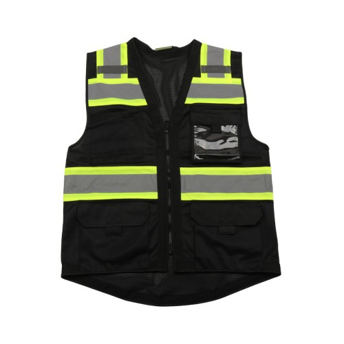 High-visibility Reflective Vest With Multi-pockets For Nighttime Cycling Safety Clothing For Traffic And Road Maintenance