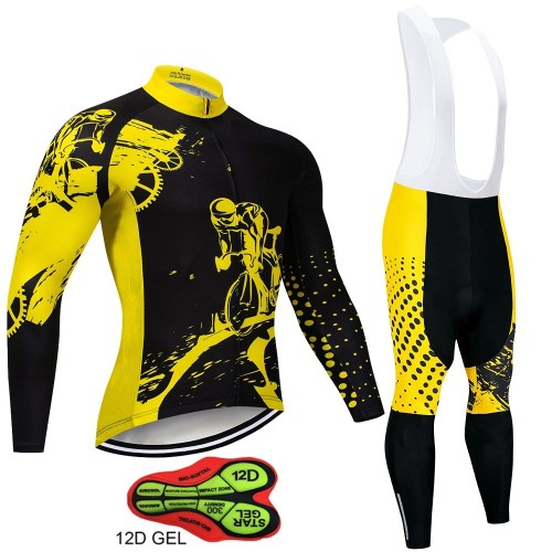 Warm Winter Thermal Fleece Cycling Clothes Men&#39;s Jersey Suit Outdoor Riding Bike Mtb Clothing Bib Pants Set Triathlon